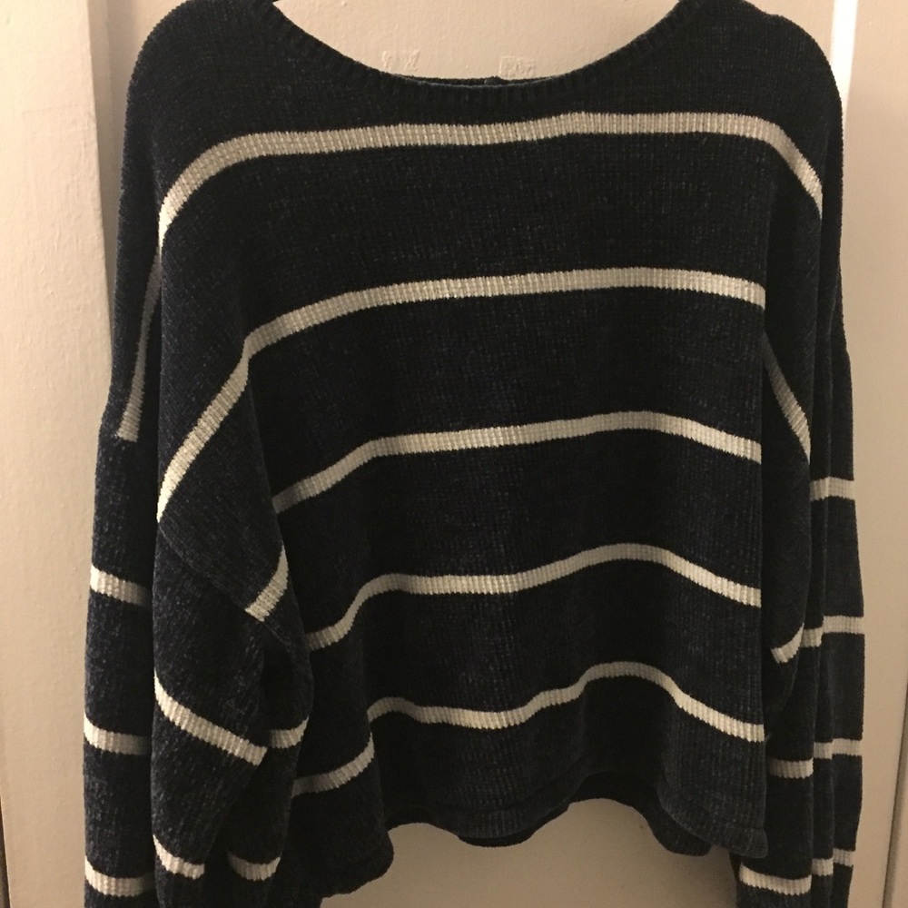 Navy blue and white sweater